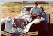 Alfred DiMora poses with a Clenet Series I he modified, the only vehicle with four horns through the grill instead of two horns on the fenders.