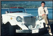 This Clenet Series III Asha convertible is chosen by Alfred DiMora for a major magazine photo shoot at the Santa Barbara pier.