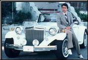 Alfred DiMora poses with a 1984 Series III in a promotional shot for a national magazine in front of the famous Santa Barbara Mission.