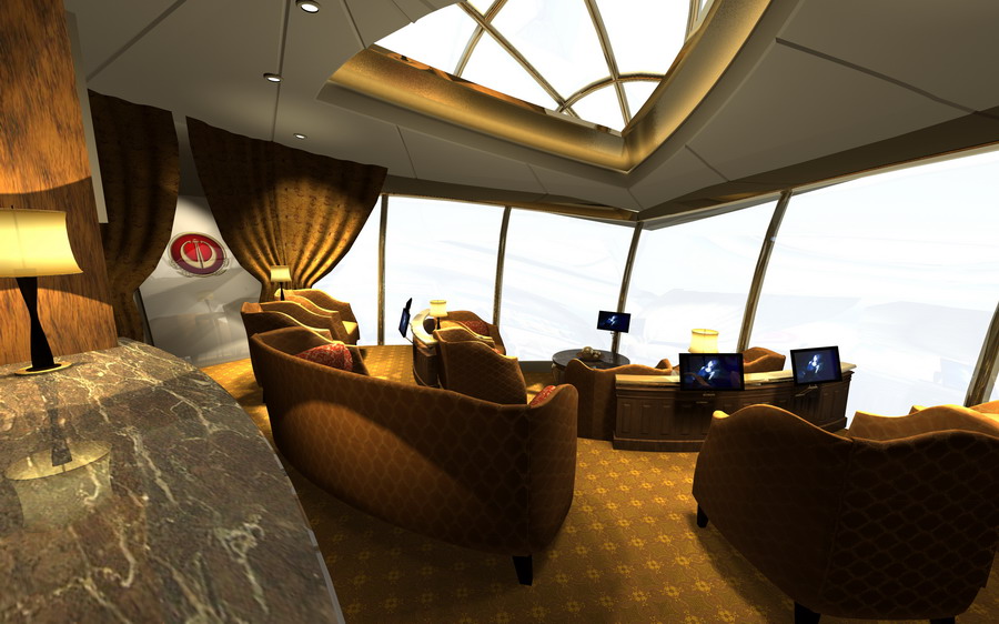 Conceptual rendering of the inside of one of the 30 orbitors carried on ...
