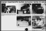 <em>Carpinteria Herald</em> talks about the new owner, Alfred DiMora, and how the Clenets are built, October 1984.