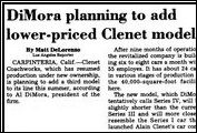 <em>Automotive News</em> reveals plans for the Clenet Series IV Sportster designed by Alfred J. DiMora, February 1985.