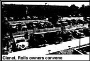 <em>Automotive News</em> pictures Clenet and Rolls-Royce owners at the end of a Classic Clenet Club tour of the Carpinteria facility in April 1985.