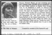 Neiman Marcus Newport Beach starts the bidding at $50,000 for their Clenet silent auction in 1978.