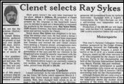 Peter Hubbard writes that Ray Sykes Buick becomes the Clenet dealer in Humble, Texas, a suburb of Houston in 1985.
