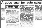 <em>Santa Barbara News-Press</em> tells of the all-time best year for Clenet Coachworks, Inc. under the leadership of new owner Alfred DiMora in January 1986.