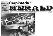 <em>Carpinteria Herald</em> shows Alfred DiMora supporting the local community by having the high school homecoming queen chauffeured in October 1986.
