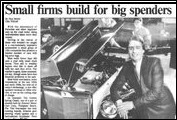 <em>USA Today</em> spotlights the Clenet in the automobile market in February 1987.